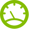 Green speedometer icon